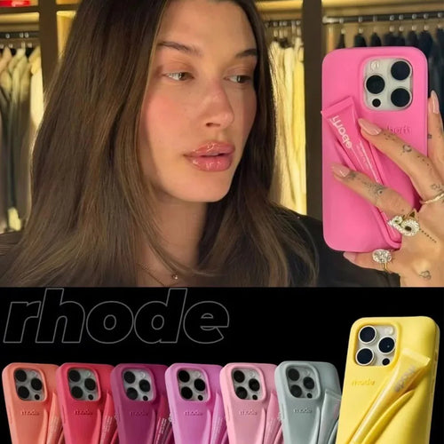 Coque iPhone RHODE avec Gloss à Lèvres – Silicone Antichoc pour iPhone 11 à 17